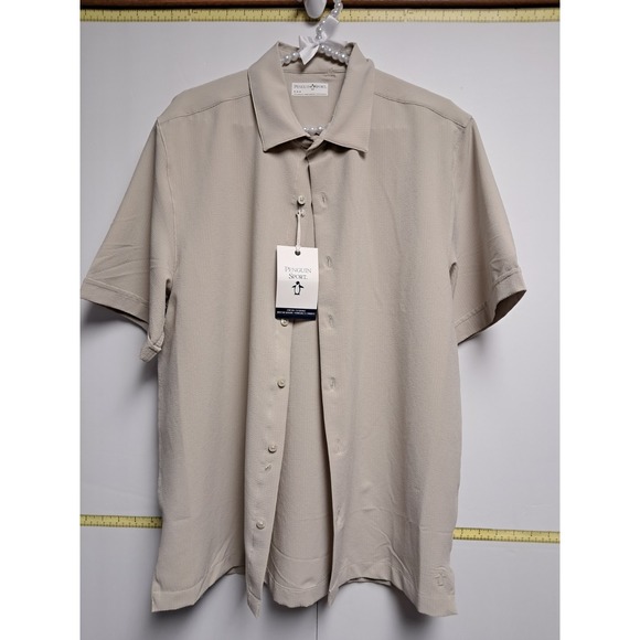 Penguin By Munsingwear Other - Mens Penguin Sport Agate Gray Short‎ Sleeve Shirt. NWT. Size Med. Small Hole...